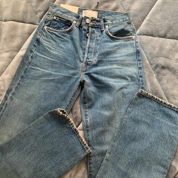 cqy vinyl vintage relaxed jeans